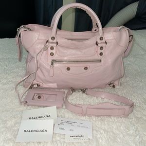 Authentic Balenciaga Agneau Giant 12 Silver Hardware City Bag